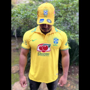 Combo Boné + Camisa Polo Seleção Brasileira Amarela (Copa 2026)